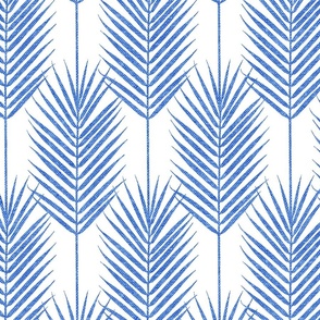 (jumbo scale) Palm Fronds - Palm Leaf - blue/white - LAD24