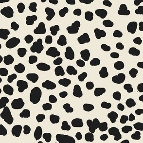 Large Black Spots on Beige / Cream / Animal Print