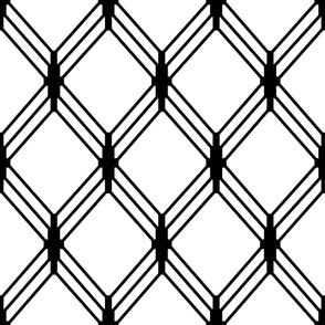 Fishnet Triple Strand - Black and White