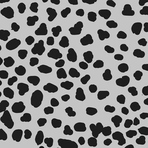 Large Black Dots on Grey / Animal Print