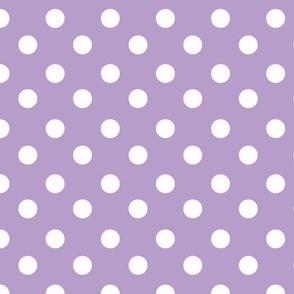 White Polka Dots on Pastel Purple  Background, Baby Girl Room, S