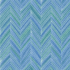 watercolor chevron blue green