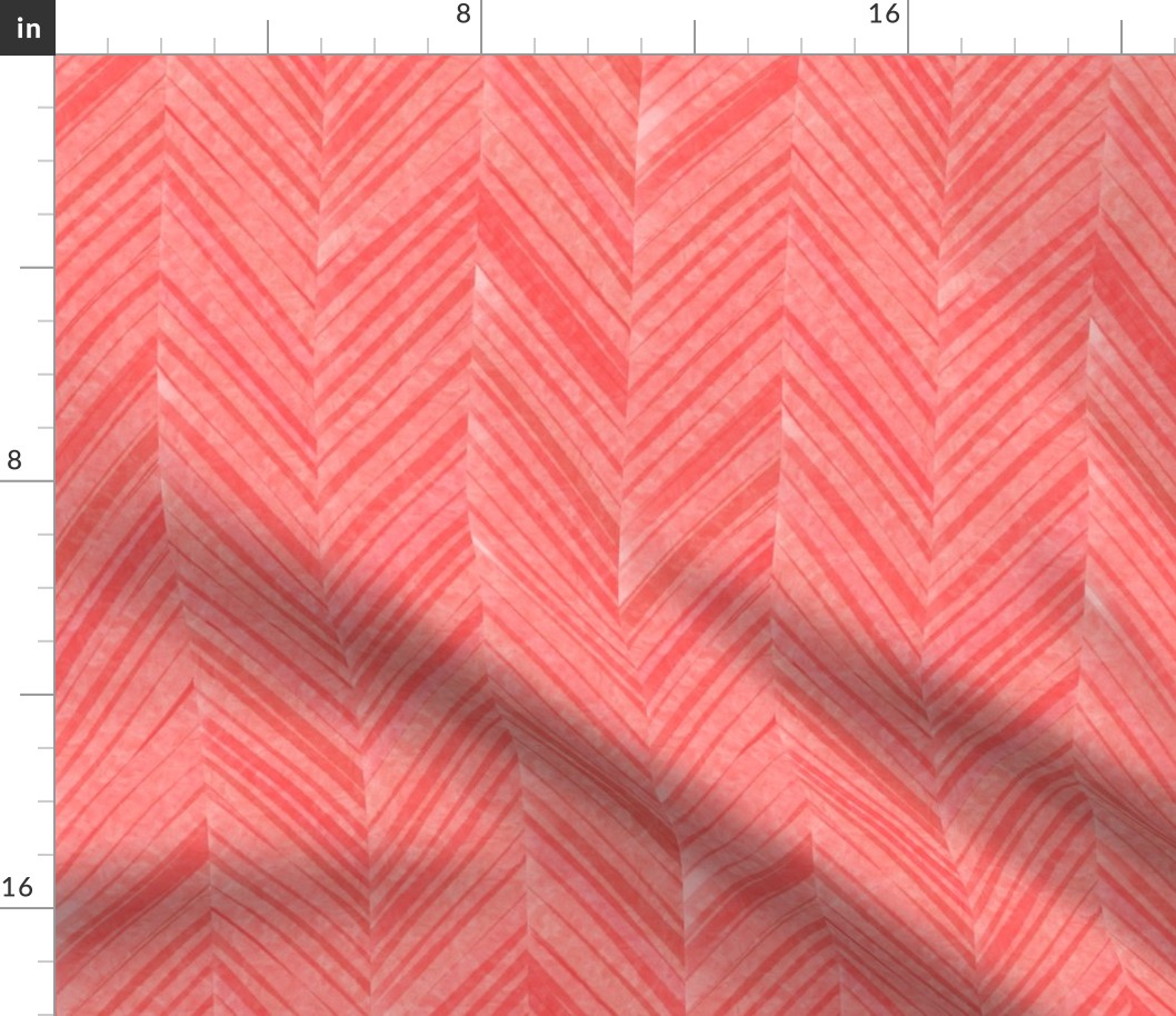 watercolor chevron coral orange