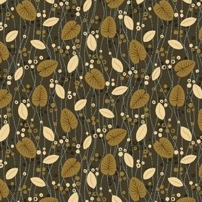 Pond Leaves Dotty Stripe 6x6-300 Dark Olive Green