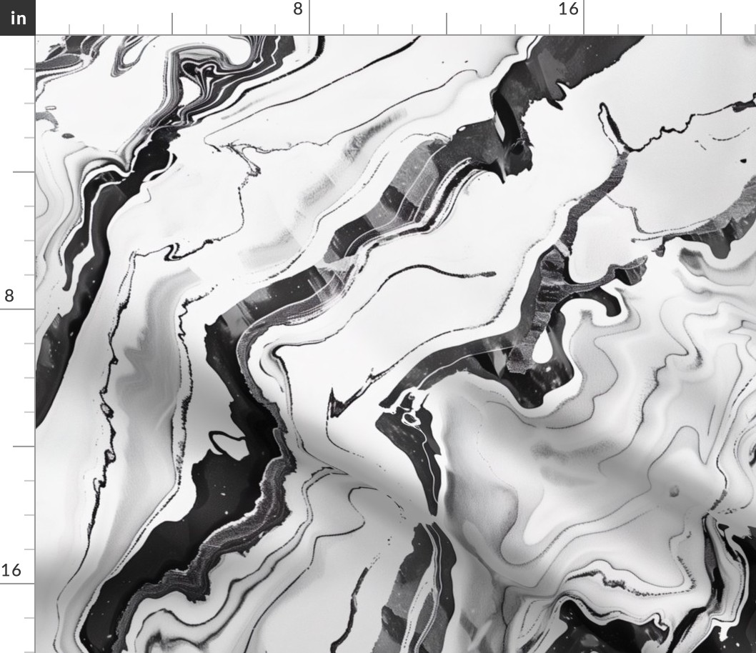 Jumbo Monochrome Marble Waves