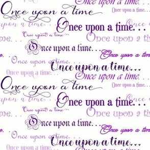 Once Upon a Time Script Purples on white