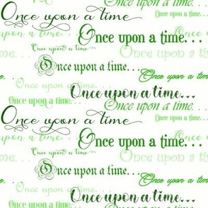 Once Upon a Time Script Greens on white