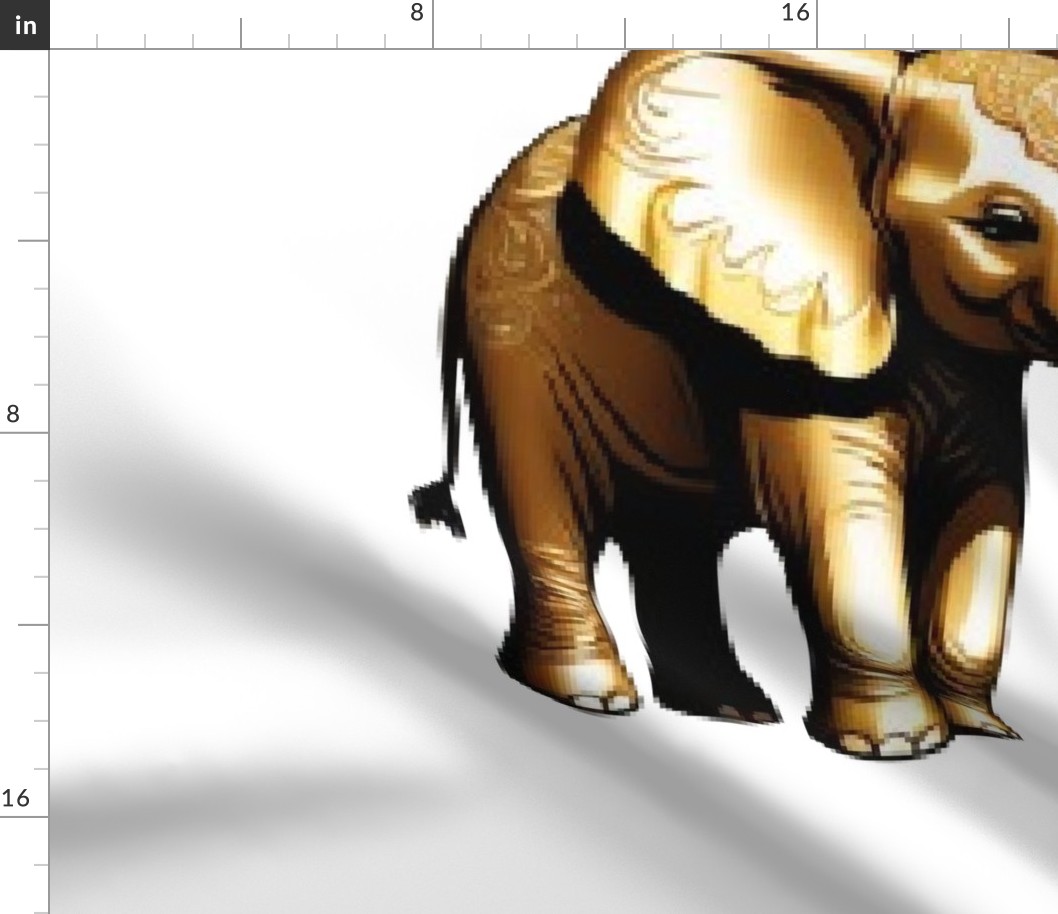 Royal Elephant On Gold Metallic Wall Paper