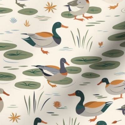Pond Parade - Whimsical Duck Patterns