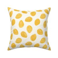 Mango / Summer / Tropical fruit Pattern | Yellow / Cream background | Large scale