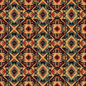 Geometric Aztec Tapestry Pattern
