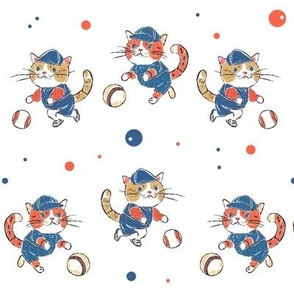 Description Meow BaseBall Blue