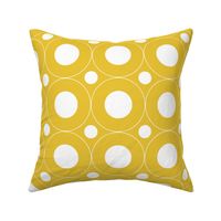 Dots and Circles Golden Yellow and White Large
