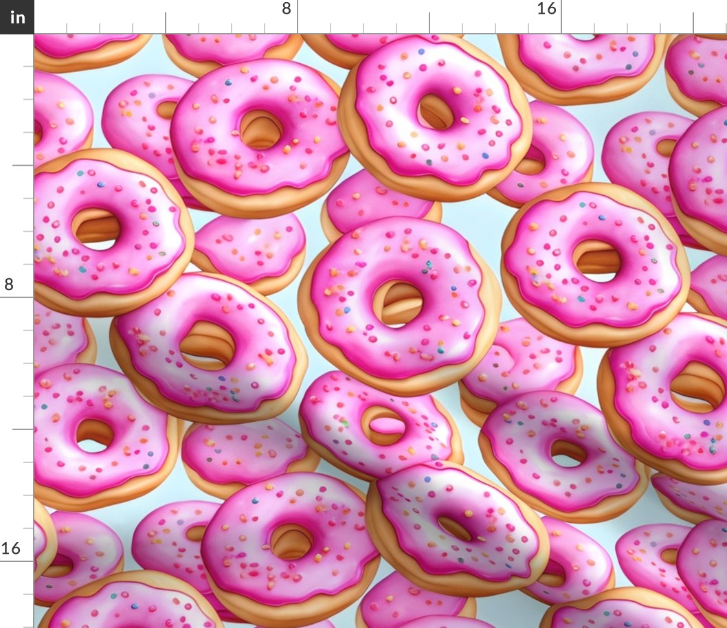 Pink donuts with sprinkles (big scale)