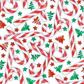 Candy Canes with Christmas Confetti 