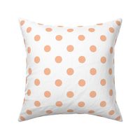 Polka Dots Peach on White