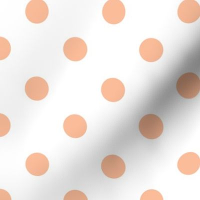 Polka Dots Peach on White