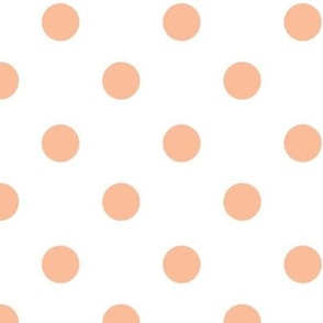 Polka Dots Peach on White