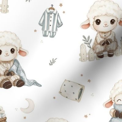 Cozy Lamb Sleepover - Large - white