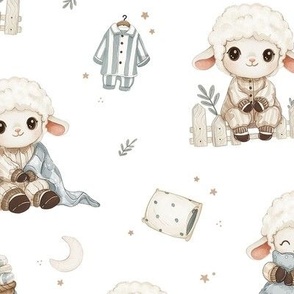 Cozy Lamb Sleepover - Large - white