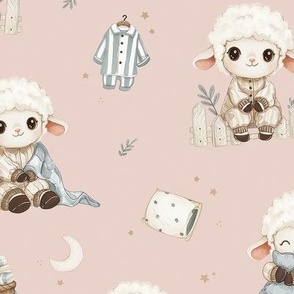 Cozy Lamb Sleepover - Large - powder pink