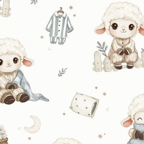 Cozy Lamb Sleepover - Large - offwhite