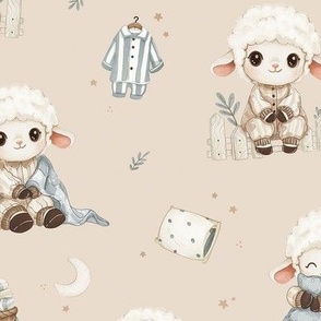 Cozy Lamb Sleepover - Large - dark beige