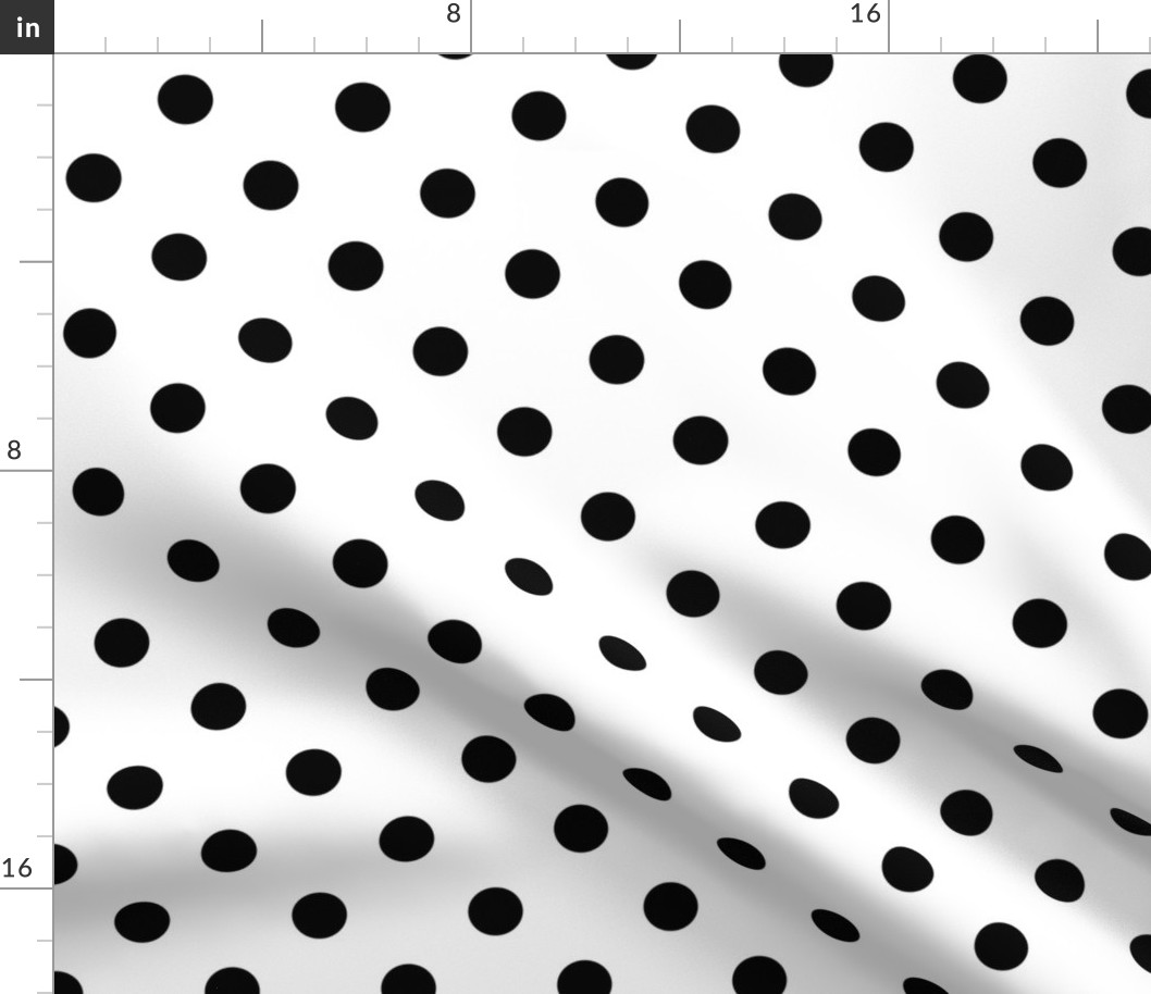 Polka Dots Black on White