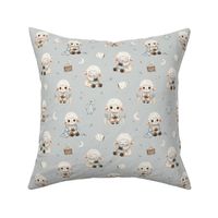 Cozy Lamb Sleepover - SMALL - grey blue