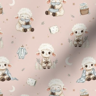 Cozy Lamb Sleepover - SMALL - powder pink