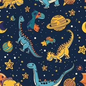 dinosaurs on a dark background