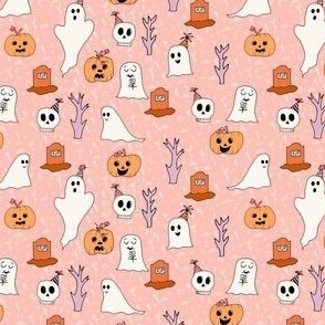 cute spooky graveyard pink