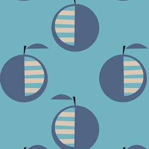 APPLE STRIPE TURQUOISE - L