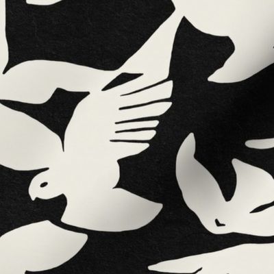 THE GATSBY COLLECTION - ART DECO BIRDS IN FLIGHT IN BLACK AND WHITE