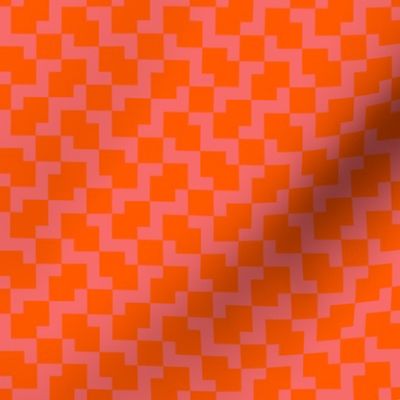 pixel weave flower_darker orange_pink