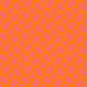 pixel weave flower_orange_darker pink