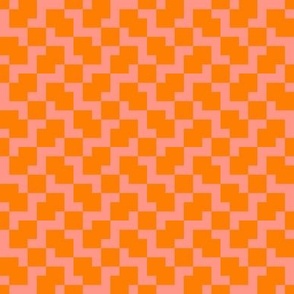 pixel weave flower_orange_light pink