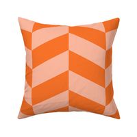 Sweet-kitschy-soft-pastel-peach-pink-and-bold-retro-orange-chevron-zigzag-XL-jumbo