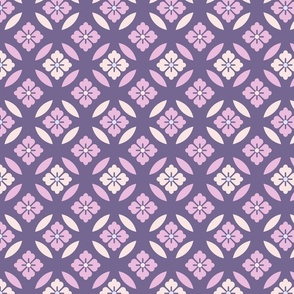 Little geometric flowers - pink and purple