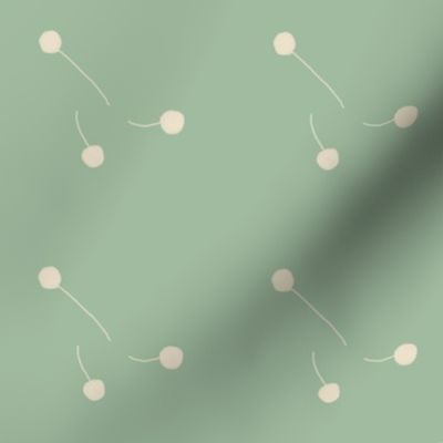 Polka Dots abstract - soft green and cream/ medium
