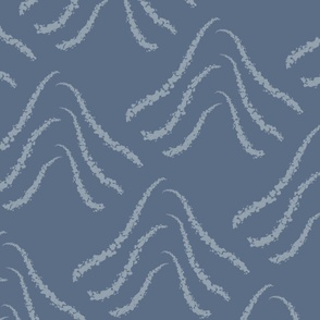 Modern Boho Geometric Block Print Mountains in Coastal Sapphire Blue