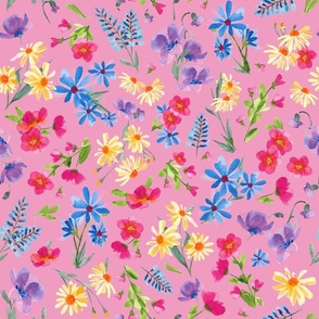 Watercolour floral meadow