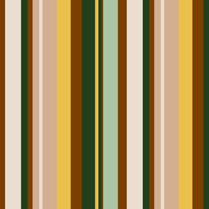 Chocolate brown and green circus stripe