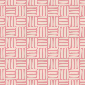 Cross hatch  in beige and pink