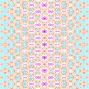 Light Blue, Magenta and Peach Geometric 