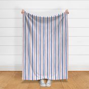 Medium - Pink and blue wonky handdrawn stripe with textured edges - cute kids room nursery stripe - vertical stripes - painted stripe -  kopi