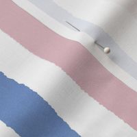 Medium - Pink and blue wonky handdrawn stripe with textured edges - cute kids room nursery stripe - vertical stripes - painted stripe -  kopi