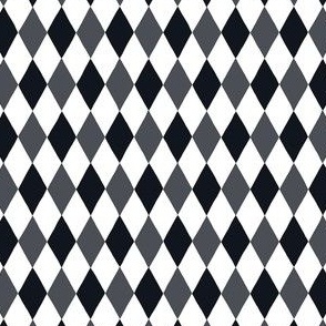 Extra Small - harlequin diamond - Graphite (almost black), gray grey and white - hand drawn brush stroke - Rhombus Lozenge pattern Checkered Geometric - fun happy wallpaper