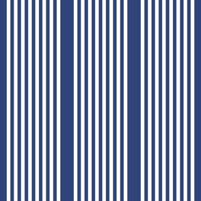 Coastal classic dark blue navy and white vertical stripes - Medium
