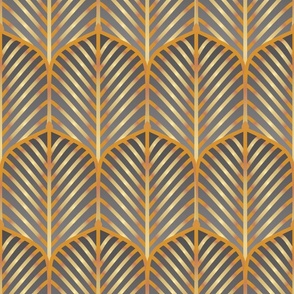 Art deco palms gold and silver - Medium scale